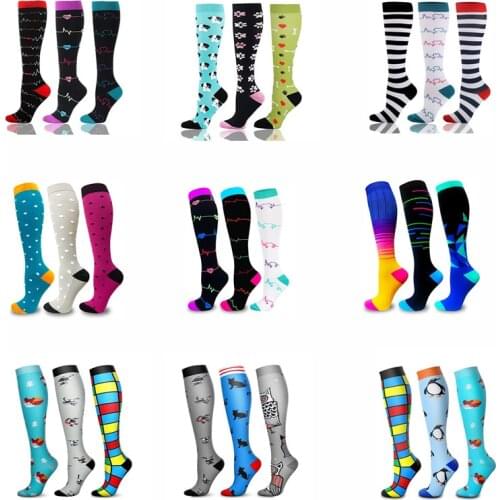 Multi Pairs/Lot Compression Socks Batch Varicose Veins Socks Men Women Outdoor Sports Socks For Anti Fatigue Pain Relief Knee