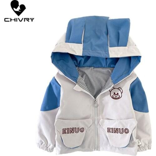 New 2021 Autumn Baby Boys Coat Jackets Kids Fashion Outerwear Hooded Cute Cartoon Letter Print Zipper Windbreaker Jacket Clothes