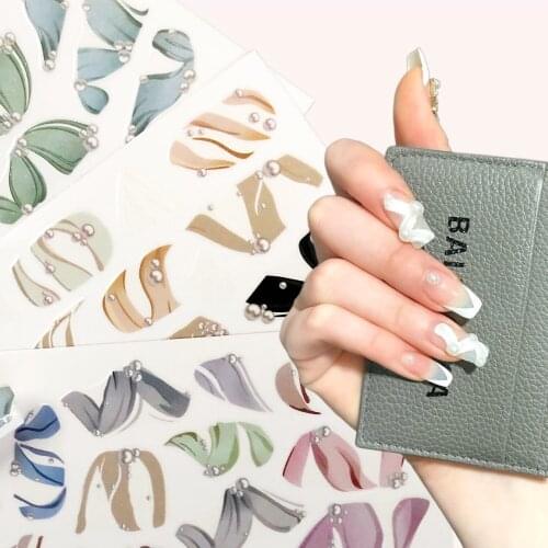 New INS Nail Sticker Ballet Shoes Ribbon Transfer StickersSlider for Manicure Nail Art Decoration