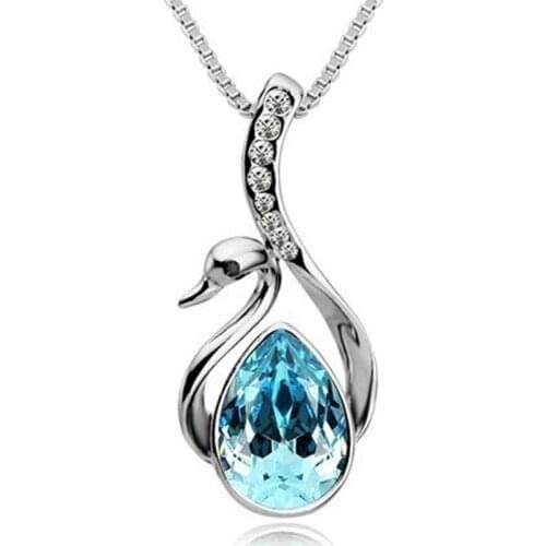 Swan Necklace silver Plated Lovely Animal Jewelry Nickel Free Charming And Fascinating Women Necklace