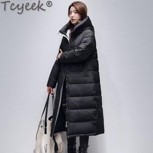 Tcyeek White Duck Down Coat Winter Womens Long Puffer Jacket Femme Korean Warm Parka Womens Clothes Kurtka Zimowa Damska SQQ464