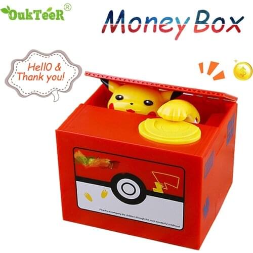 Cat Panda Automatic Stealing Coin Piggy Bank Money Saving Box Coins Storage Box for USD EURO Money Home Decor Festival Kids Gift