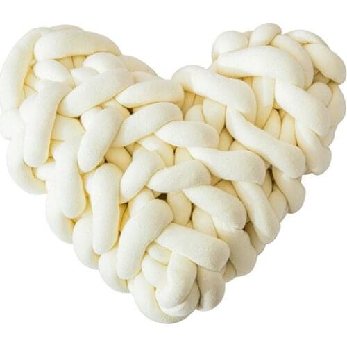 Handmade Weave Knot Cushion Heart Shaped Macaron Color Cushion Decor Home Pillow Home & Garden FP8