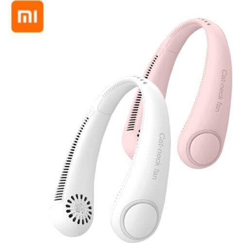 Xiaomi Fan Portable Neck Fan Mini Bladeless Fan 4000mAh USB Rechargeable Air Conditioning Fan Mute Sports Fans for Home Outdoor