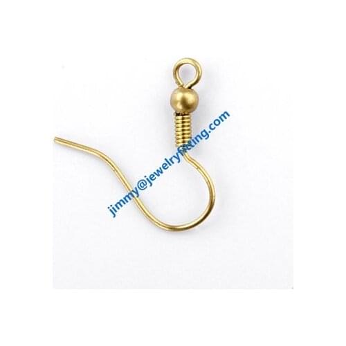 Earring hook kidney earwire with beads spring fashion earring findings whole sale price color can be plated else