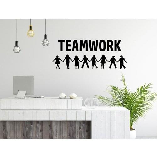 Team Work Art Office Wall Inspiration Quote Work Idea Business Office Decor Vinyl Sticker Waterproof Removable Wall Sticker B022