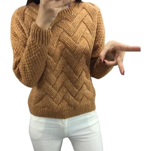 2021 Sweater Women Autumn Winter New Korean Sweaters Thick Knittingplaid Knit Female Loose Thin Jacket Pullover Vestidos MMY010