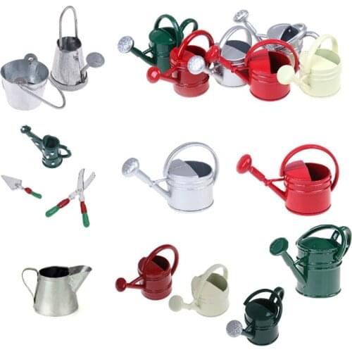 1/12 Metal Watering Can Garden Miniature Decoration For Children Kids Dolls Acces Dollhouse Miniature Furniture