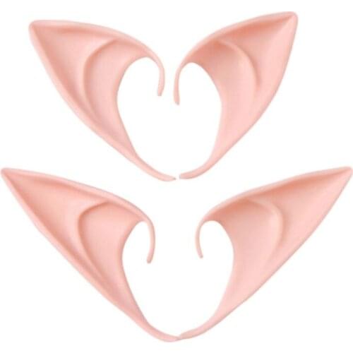 1 Pair Latex Elf Ears Pointed Cosplay Mask Accessories Halloween Masquerade Party Anime Fairy Costumes Deep Color