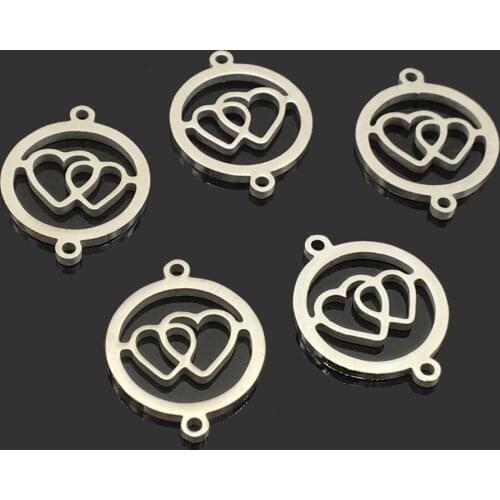 10pcs High Quality Love in Love Stainless Steel DIY Wish Bracelet Necklace Connect Charm Pendant