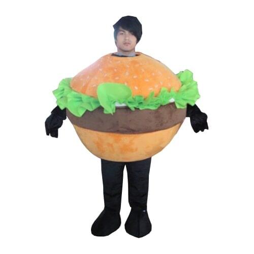 100%Real Pictures! Deluxe Mcdonalds Hamburger Mascot Costume, Burger Mascot Costume Free Shipping