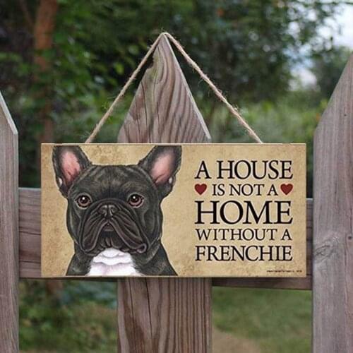 10x20cm Rectangular Wooden Dog Pet Tag With Hemp Rope, Lovely Friendship Animal Sign Hanging Plaques For Crafts Decoration