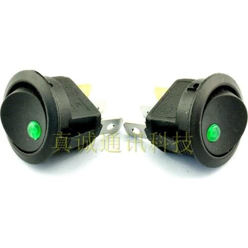 15pcs rocker switch KCD2-202 power switch ship switch 3 feet 2 files LED illuminated green