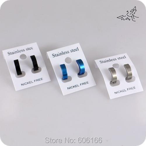 36 Pairs 3 Colors Mix Stainless Steel Hoop Clip Earring Stud Earrings Fashion Jewelry Wholesale