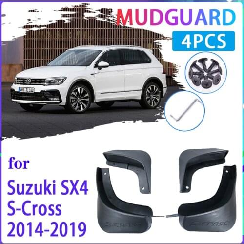 4 PCS Car Mud Flaps for Suzuki S-Cross SX4 2014~2019 MK2 Mudguard Splash Guards Fender Mudflaps Auto Accessories