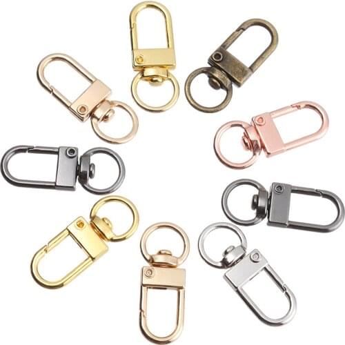 5Pcs Metal Split Ring Bag Part Accessories Jewelry Making Lobster Clasp Collar Carabiner Snap Bags Strap Buckles Hook