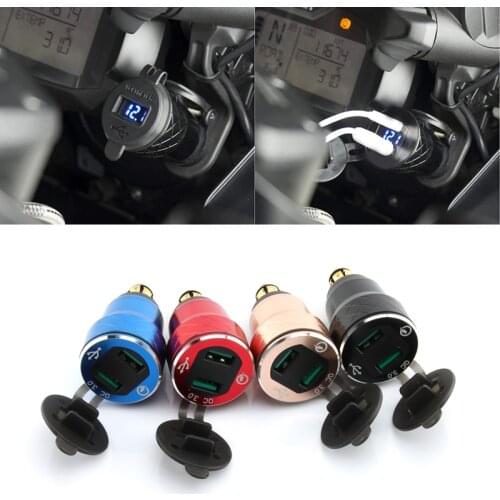 For BMW R1250GS 40th Anniversary Edition 1250 GS LC ADV QC3.0 Dual USB Motorcycle Charger Plug Socket Cigarette Lighter Adapter