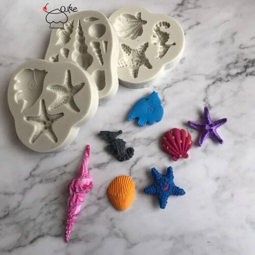 Aouke Molds Shell Silicone Mold 3D Fondant Mold Cakes Decorating Tools DIY Gumpaste Chocolate Moulds Kitchen Bakeware K123