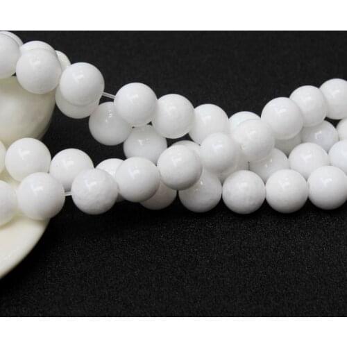 High quality Wholesale AAA+ Natural White Stone Beads For Jewelry Making DIY Bracelet Necklace 4 /6 /8 / 10 /12 mm 15