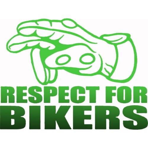 DecalsMe 15*11.3cm Respect for Bikers Interesting Motorcycle Stickers funny Motorcycle Car Styling Vinyl Decals Accessories