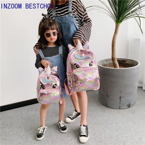 Unicorn Sequins Childrens Backpack Kids School Bags for Teenage Girls Backpack Cartoon Cute Backpacks Large Mochila Infantil