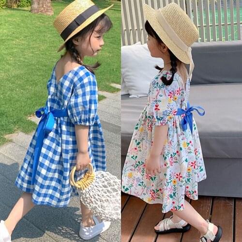Childrens Dress Floral Kids Princess Fashion Outfits Children Birthday Holiday Clothes for 2-7 Ys Toddler Casual Wear