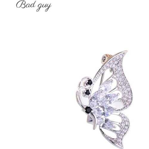 Elegant Zircon Brooch Pin for Womens Butterfly Shape Gold Brooch Jewelry Clothes Scarf Buckle Garment Accessories Jewelry Gifts