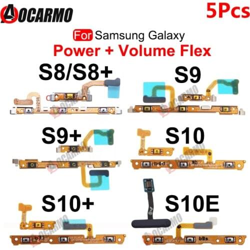 5Pcs Power On Off Volume Buttons Up Down Flex Cable For Samsung Galaxy S8 S9 S10 Plus S10e S9+ S8+ S10+ S20 Ultra Repair Parts