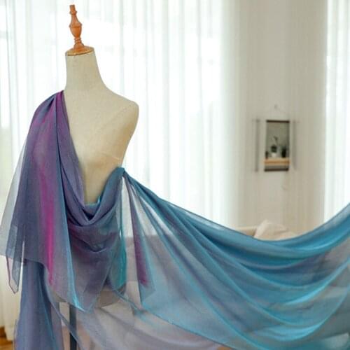 Lace87 1yard Blue Laser Hollow Out Fabric Skin Friendly Transparent Lace Designer Fabric For Fashion Party Wedding Evening Dress