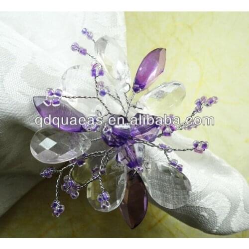 Crystal wholesale napkin ring, wedding and pearl napkin holder