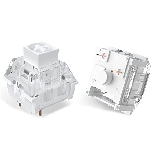 Kailh Box Switches White for Mechanical Gaming Keyboard DIY, 3pin Clicky RGB/SMD Waterproof MX Stem Switches with Switch Puller