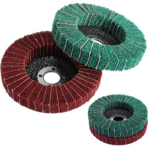Nylon Fiber Flap Polishing Wheel Non-woven Grinding Disc 180 Grit For Angle Grinder For Metal Buffing