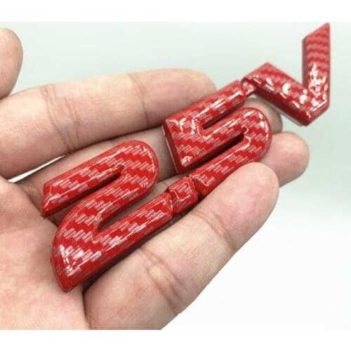Red Carbon Fiber 2.5V Car Auto Trunk Rear Tailgate Emblem Badge Decal Stickers