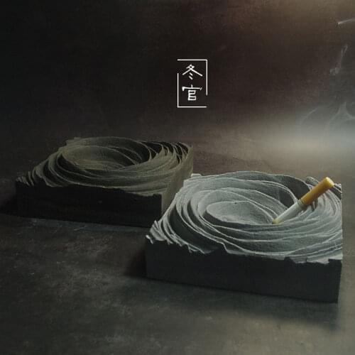 Creative TyphoonEye Concrete Ashtray Vortex Smoke Cup Office Fashion Industrial Style Home Accessories KTV Bar Tobacco Jar decor