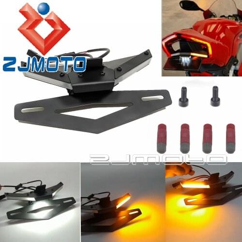Motorcycle Tail Tidy Fender Eliminator Registration License Plate Holder Bracket LED Light For Ducati Panigale V4 R S 2018 2019