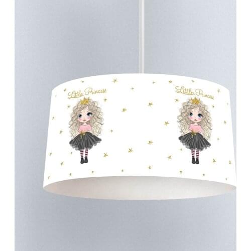Little Princess in Black Skirt Boy Printing Patterned Kids Baby Room Bedroom Light Pendant Lamp Chandelier