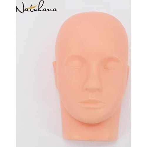 NATUHANA Pro Training Mannequin Flat Head Eyelash Extension Makeup Practice Cosmetic Model Professional Training Heads Tool
