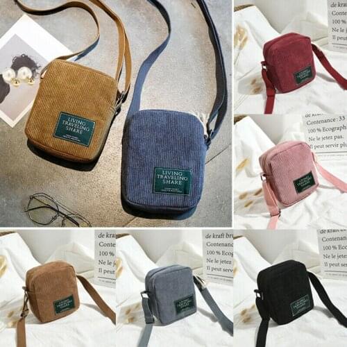 Fashion Corduroy Retro Japanese Small Bag Single Shoulder Ladies Messenger Bag Portable Package Travel Travel Shopping Bag