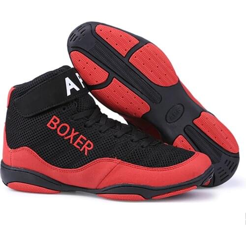 TaoBo BOXER Men Professional Boxing Shoes for Women Wrestling Shoes Lightweight Man Sport Training Sneakers Outsole Lace Up Size
