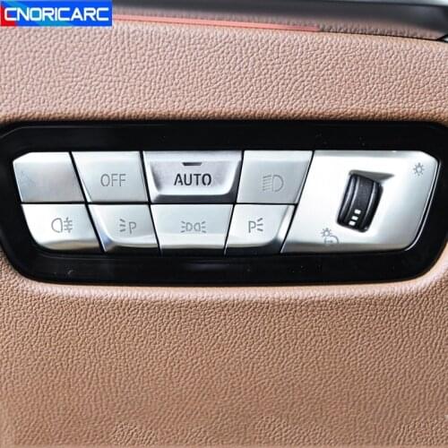 Car Styling Headlight Adjustment Button Stickers Trim For BMW 3 Series G20 G28 2020 Buttons Cover Interior Accessories