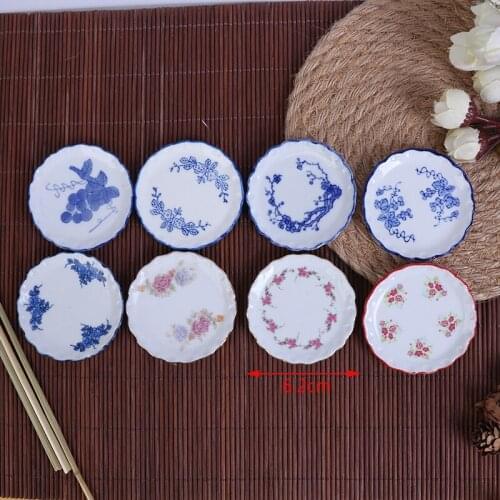 New1PC Dollhouse Mini Ceramics Tableware Plates Bowl Food Dishes Plates Kitchen Decor