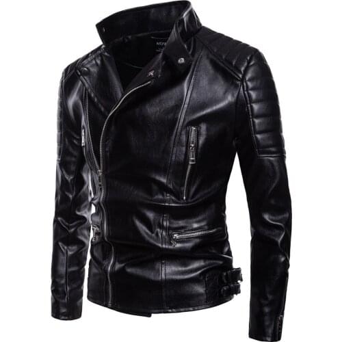 New Mens Faux Leather Moto Biker Jacket Lapel Casual Coats Black Brown Outwear Short Jackets A40