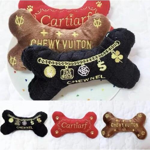 New cute plush toys bone squeak pet wolf rabbit animal plush toy dog chew squeaky whistling involved squirrel dog toys unique