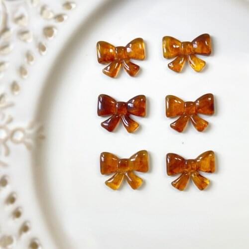 Autumn/Winter Retro Amber Hole Bowknot Resin Jewelry Material DIY Earrings Earrings Accessories Earrings Material