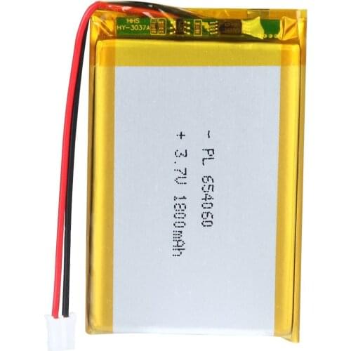 Mejuew 3.7V 1800mAh 654060 Rechargeable Lipo Battery with JST Connector