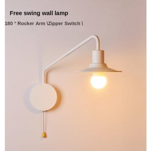 Living Room Study Bedroom Bedside Reading Wall Lamp Simple Modern Creative Fashion Lighting Rocker Arm with Wire Switch Lights