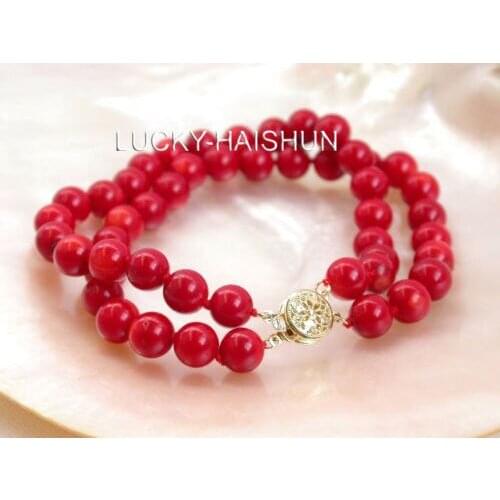 Selling Jewelry>>>AAA Beautiful 2row nature red coral bangle bracelet