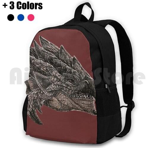 Monster Hunter Outdoor Hiking Backpack Riding Climbing Sports Bag Rathian Monster Hunter Monsterhunter Dragon Video Game Gamer