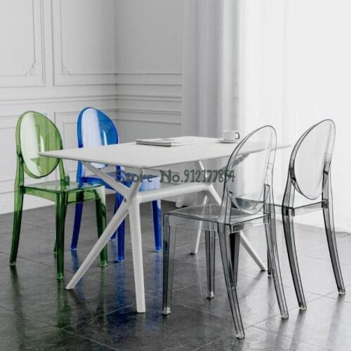 Nordic Transparent Chair Net Red Restaurant Acrylic Crystal Stool Creative Devil Dining Chair Household Makeup Plastic Chair