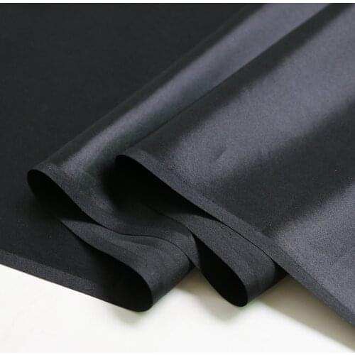 100cm*112cm Super Soft Pure Silk Charmeuse Fabric Black Glossy Natural Silk Satin Material For Gown